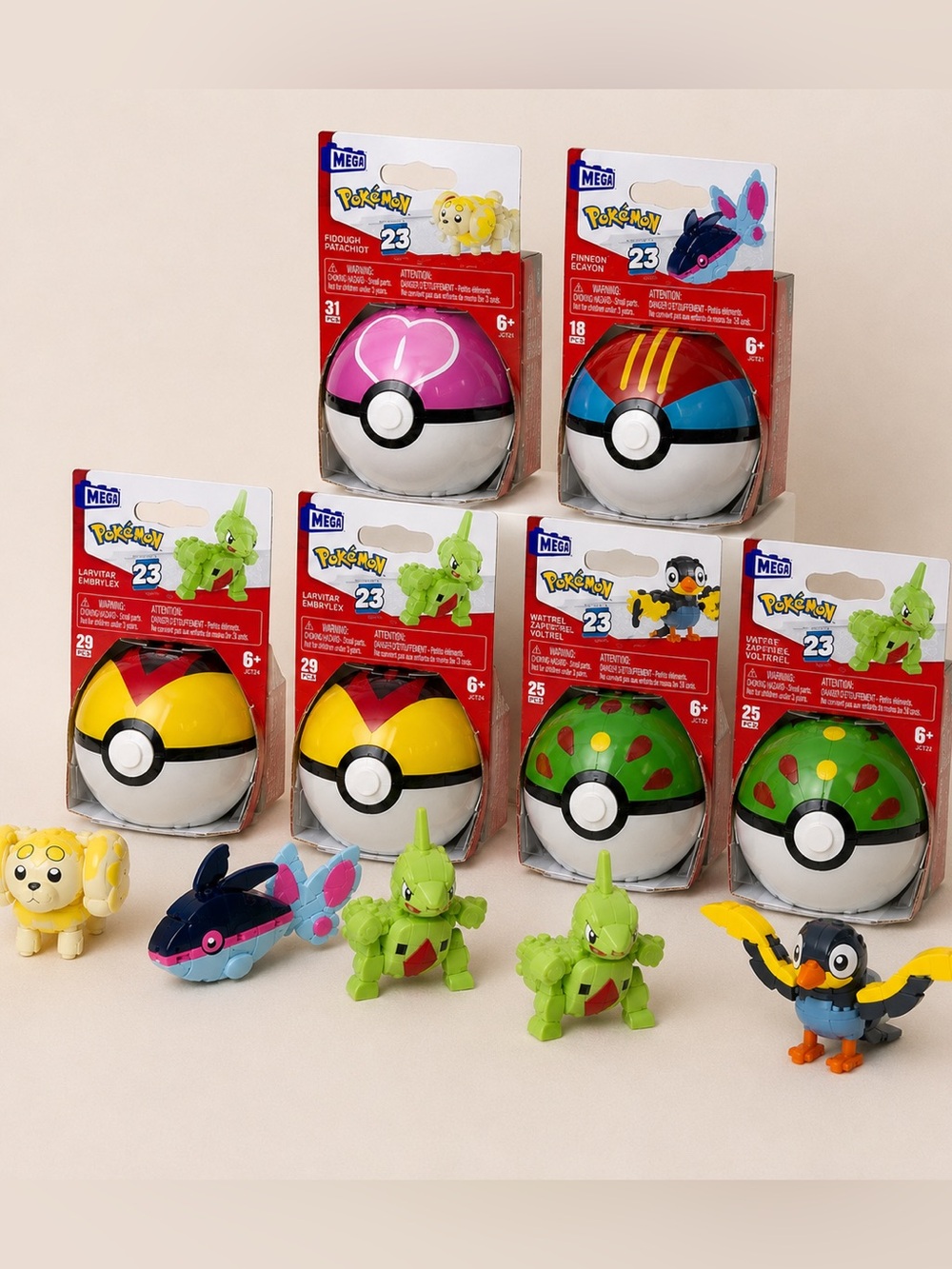 Pokemon MEGA Pokeball Series 23 Lot Of Five Sealed